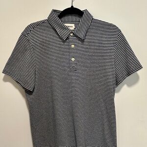 Taylor Stitch: The Heavy Bag Polo in Navy & Ash Stripe (M, 40)